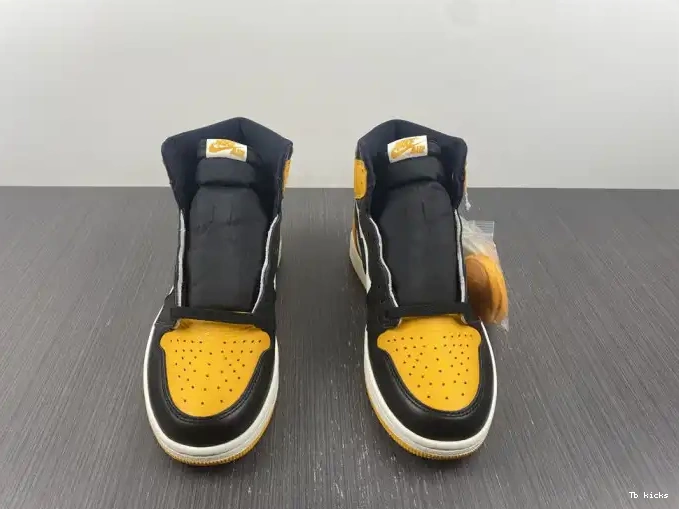 Cheap TBK Yellow Air OG 1 High 555088-711 Toe Jordan 0602